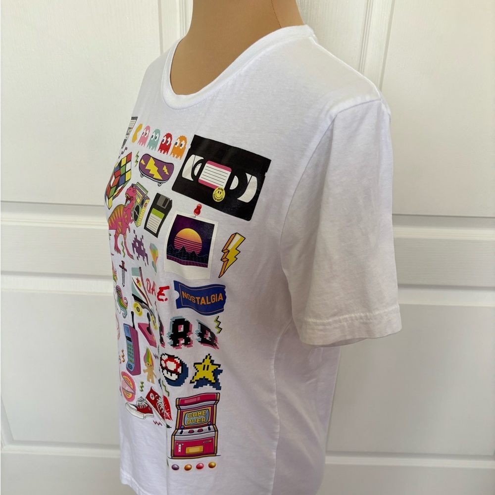 Bella Canvas Women’s White Retro Graphic Tee Shirt Size Medium - Picture 4 of 8